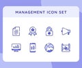 management icon icons set collection collections package certified paper document padlock speaker internet global white isolated