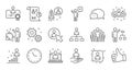 Management line icons. Business people, Algorithm and Group. Linear icon set. Vector