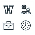 management line icons. linear set. quality vector line set such as clock, briefcase, settings