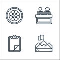 Management line icons. linear set. quality vector line set such as goal, clipboard, director