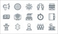 management line icons. linear set. quality vector line set such as government, strategy, speech, team, problem solving, money,