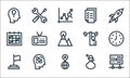 Management line icons. linear set. quality vector line set such as hosting, world, flag, money bag, energy, schedule,