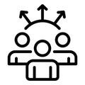 Management meeting icon, outline style
