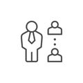 Management meeting line outline icon
