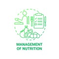 Management of nutrition green gradient concept icon