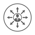 Management, opportunity, chance icon. Gray vector sketch