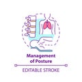 Management of posture concept icon