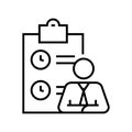 Management report line icon, concept sign, outline vector illustration, linear symbol. Royalty Free Stock Photo