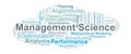 Management Science Word Cloud. Key Terms For Analytical Decision And Optimization Royalty Free Stock Photo
