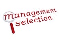 Management selection with magnifying glass Royalty Free Stock Photo