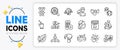 Management, Seo statistics and Clean bubbles line icons. For web app. Vector