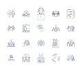 Management session outline icons collection. Manage, Workflow, Process, Efficiency, Productivity, Streamline, Automation
