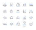 Management session outline icons collection. Manage, Workflow, Process, Efficiency, Productivity, Streamline, Automation