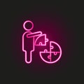 Management solution puzzle neon style icon. Simple thin line, outline vector of business and management icons for ui and ux, Royalty Free Stock Photo