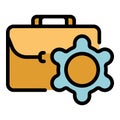 Management suitcase icon vector flat Royalty Free Stock Photo