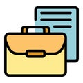 Management suitcase icon vector flat Royalty Free Stock Photo