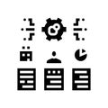 management tasks glyph icon vector illustration