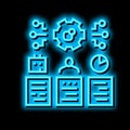 management tasks neon glow icon illustration