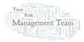 Management Team word cloud, made with text only. Royalty Free Stock Photo