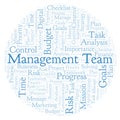 Management Team word cloud, made with text only. Royalty Free Stock Photo