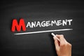 Management text on blackboard Royalty Free Stock Photo