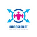 Management vector logo design. Hr concept sign. Business symbol.