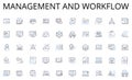 Management and workflow line icons collection. Dialogue, Communication, Exchange, Discussion, Banter, Chat, Debate