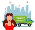 The manager accepts applications for delivery in the city. Logistics of truck movement.