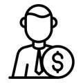 Manager benefit icon, outline style