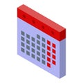 Manager calendar icon, isometric style Royalty Free Stock Photo