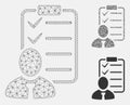 Manager Check List Vector Mesh Wire Frame Model and Triangle Mosaic Icon Royalty Free Stock Photo