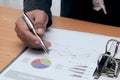 Manager check the sales report data in file