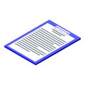 Manager clipboard icon, isometric style