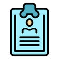 Manager clipboard icon color outline vector