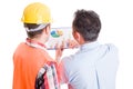 Manager and contractor discussing financial charts Royalty Free Stock Photo