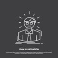 Manager, Employee, Doctor, Person, Business Man Icon. Line vector symbol for UI and UX, website or mobile application