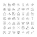 Manager and employee linear icons, signs, symbols vector line illustration set