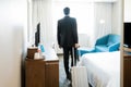 Manager Entering Hotel Room With Luggage Royalty Free Stock Photo