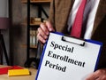 Manager explains about the Special Enrollment Period SEP. Royalty Free Stock Photo