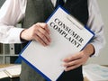 Manager is holding consumer complaint application Royalty Free Stock Photo