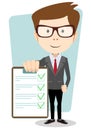 Manager holding the document approved, vector