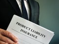 Manager is holding Product Liability Insurance policy Royalty Free Stock Photo