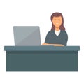 Manager home girl remote control icon cartoon vector. Office lady Royalty Free Stock Photo