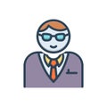 Color illustration icon for manager, superintendent and supervisor