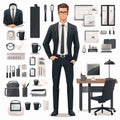 Manager icon, set of manager bundle isolated on white background. Vector illustration. Royalty Free Stock Photo