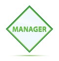 Manager modern abstract green diamond button