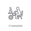 IT Manager linear icon. Modern outline IT Manager logo concept o