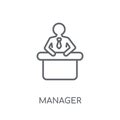 Manager linear icon. Modern outline Manager logo concept on whit