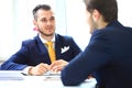 Manager listening to his colleague explanations Royalty Free Stock Photo