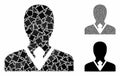 Manager Mosaic Icon of Uneven Pieces Royalty Free Stock Photo